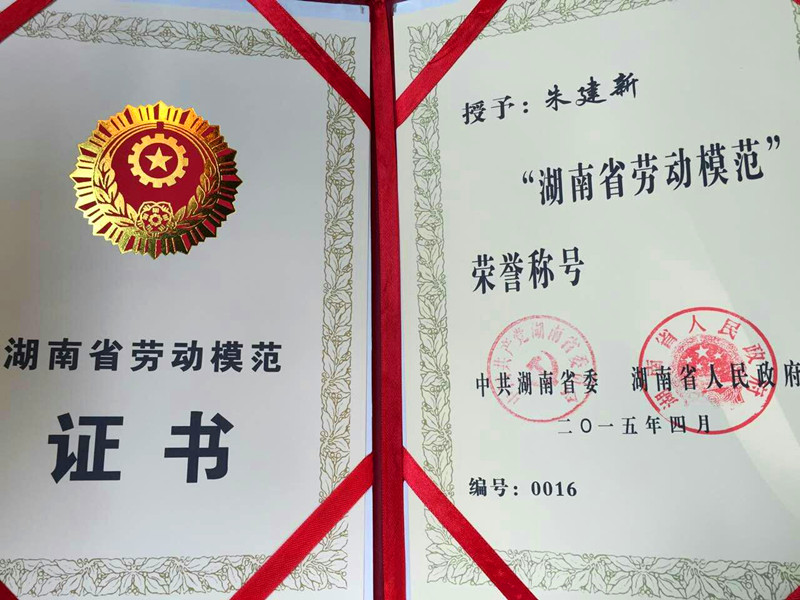 平博在线智能朱建新荣获湖南省劳动模范荣誉称号
