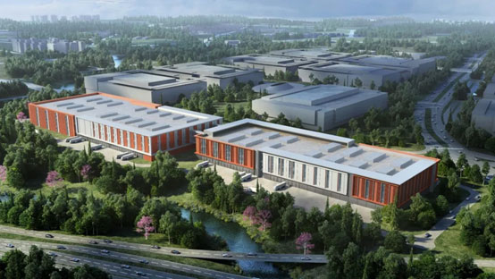 “平博在线绿”牵手“华为中国红”！平博在线智能高机设备集群助力华为团泊洼项目