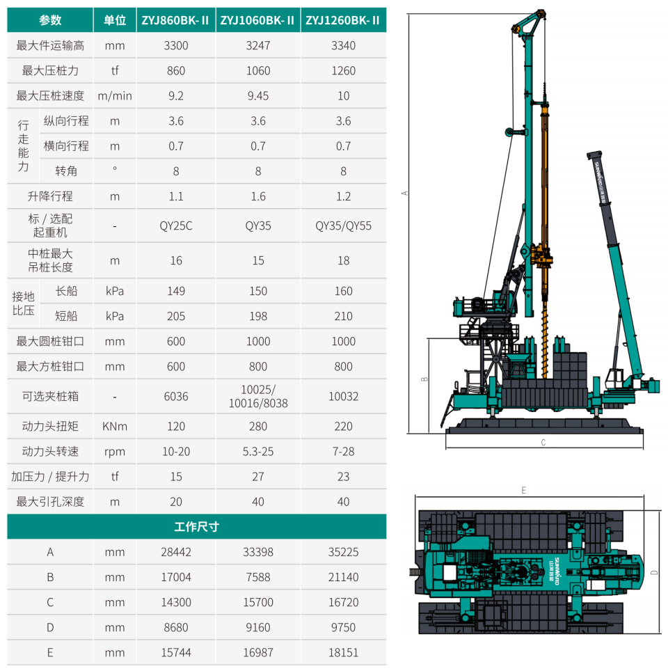 ZYJ1060BK-II 引孔式静力压桩机
